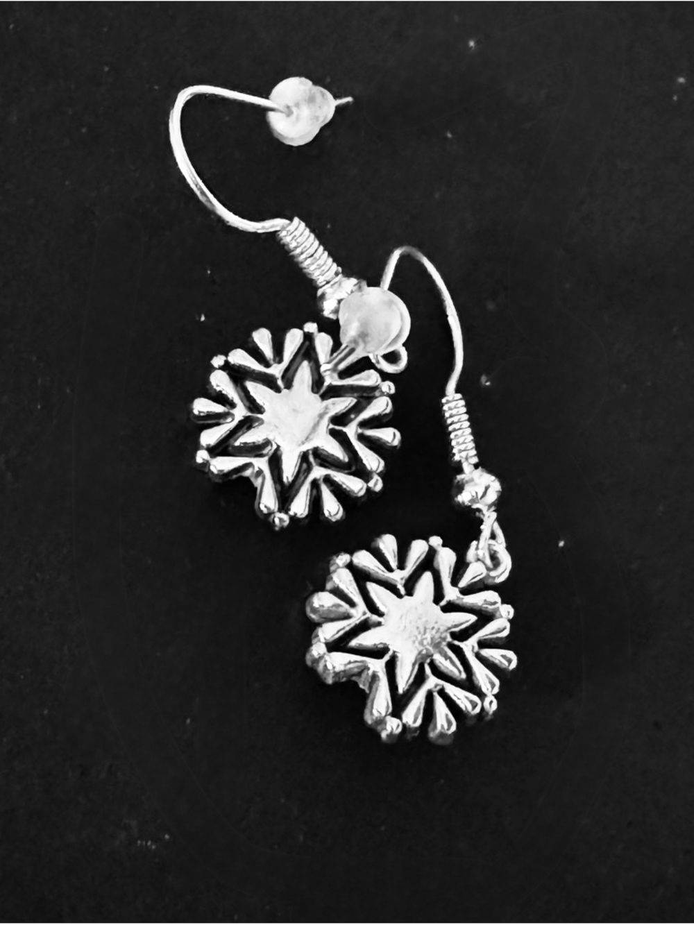 Brighton Silver Star Drop Earrings with Crystal Accent